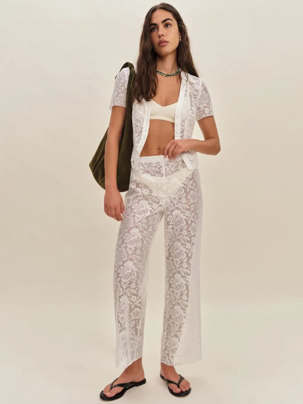 Reformation Elinda Top Ivory - Size 2